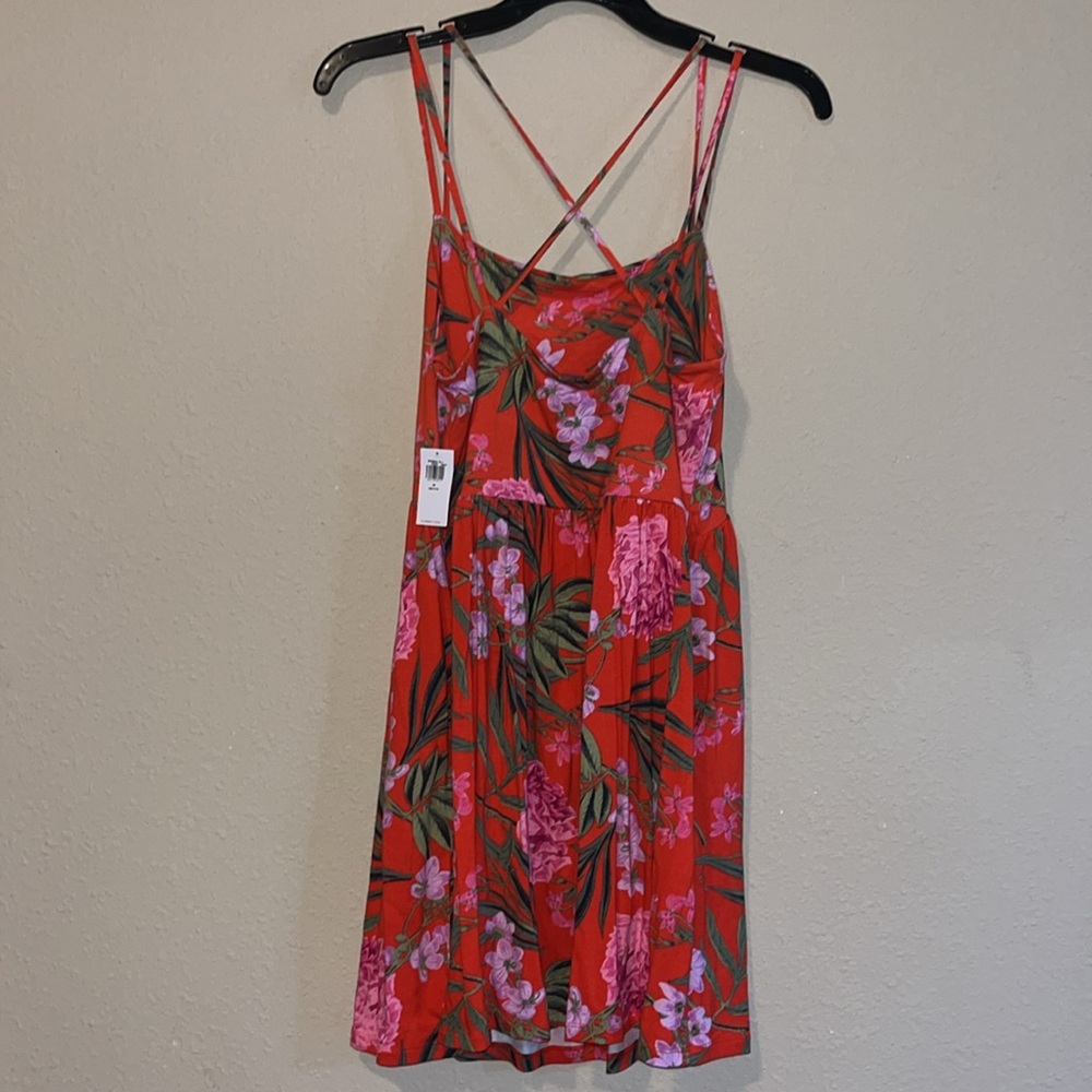 NWT Old Navy Red/Orange Floral Soaghetti Strap Dress M - Picture 5 of 8